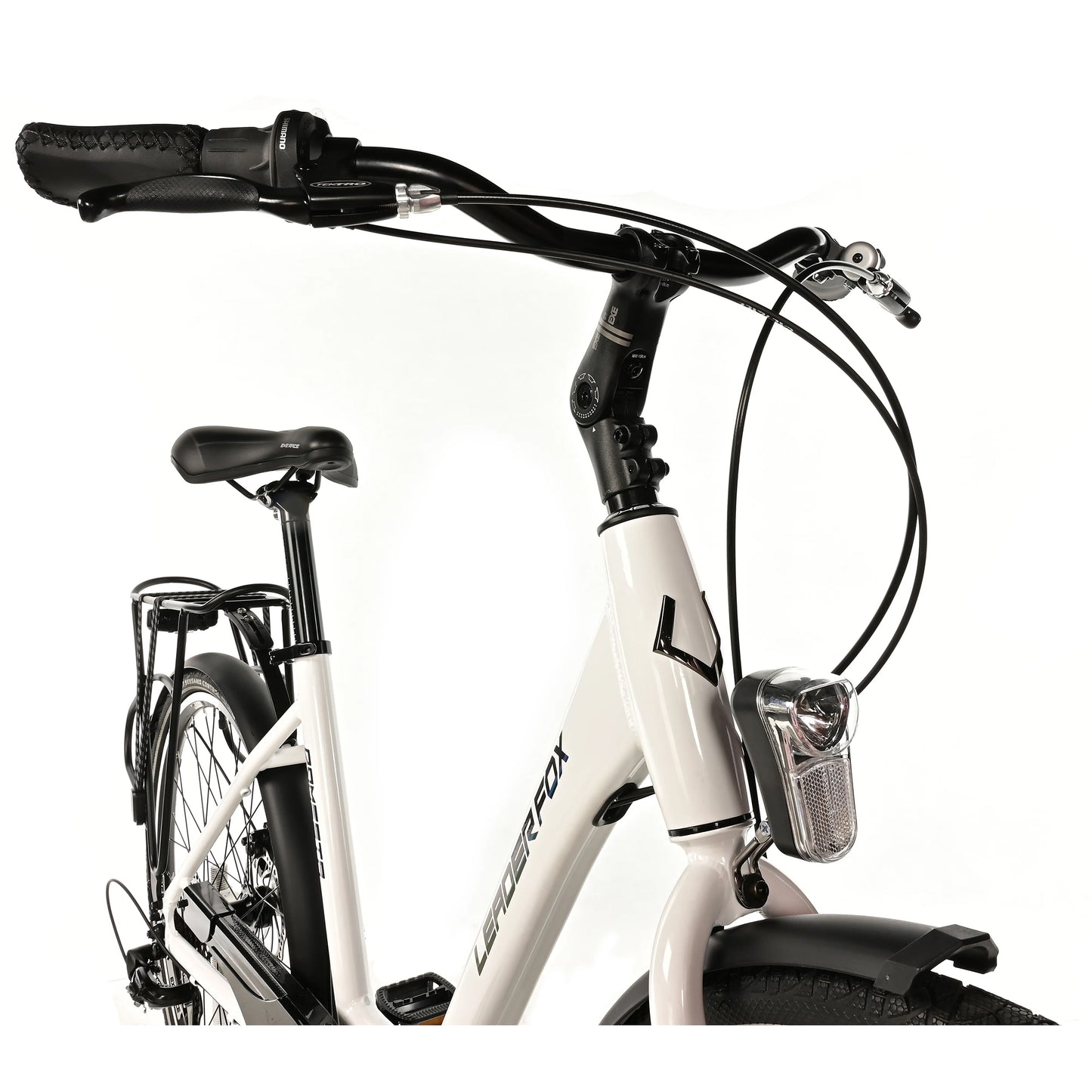 Vélo city bike 26 Leader fox domesta femme blanc 7v cadre alu