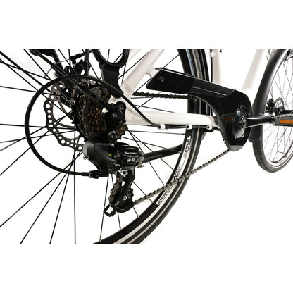 Vélo city bike 26 Leader fox domesta femme blanc 7v cadre alu
