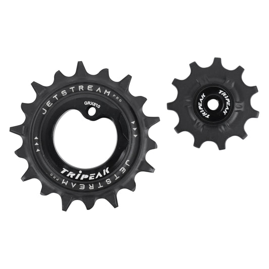 Tripeak aopw Derailleur pulley 11-18 teeth ceramic 12-11x2sp. Shimano GRX RX810 - 815 - 820 black set of 2