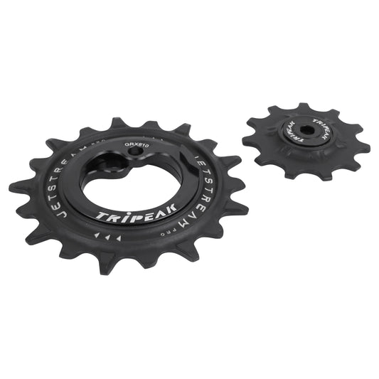 Tripeak aopw Derailleur pulley 11-18 teeth ceramic 12-11x2sp. Shimano GRX RX810 - 815 - 820 black set of 2