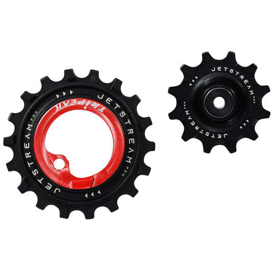 Tripeak 12-18 tooth ceramic derailleur pulley AOPW 11x2 speed. Shimano Dura-Ace R9100 red set of 2
