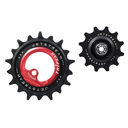 Tripeak 12-18T Ceramic Derailleur Pulleys 12x2v. Shimano Ultegra R8100 - 105 R7100 Red Set of 2