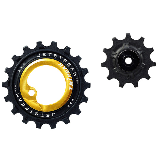Tripeak 12-18 tooth ceramic derailleur pulley 12x2v. Shimano Ultegra R8100 - 105 R7100 gold set of 2