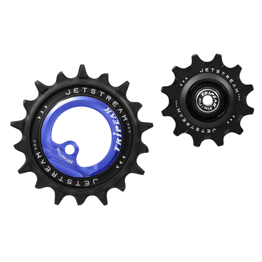 Tripeak 12-18 tooth ceramic derailleur pulley 12x2v. Shimano Ultegra R8100 - 105 R7100 dark blue set of 2