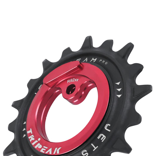 Tripeak 12-18T ceramic derailleur pulley for Shimano Dura-Ace R9200 12x2s (red, set of 2)