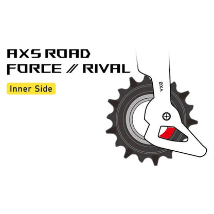 Galet dérailleur aopw Tripeak 12-18 dents céramique 12x2v. Sram axs force-rival noir -2023 jeu de 2