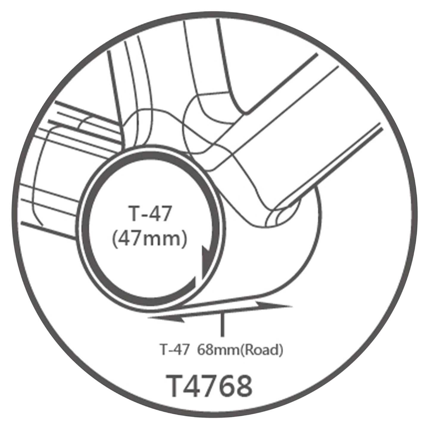 Tripeak 3-in-1 ceramic integrated threaded bottom bracket, road/MTB, 68-73 mm shell, 47 mm diameter, for 24 mm/28.99 mm/30 mm axle (Sram DUB/Rotor 3D/Shimano compatible)