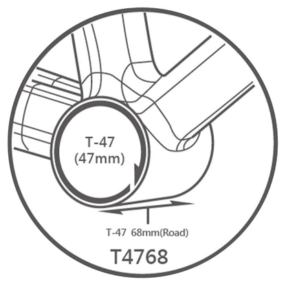 Tripeak 3-in-1 ceramic integrated threaded bottom bracket, road/MTB, 68-73 mm shell, 47 mm diameter, for 24 mm/28.99 mm/30 mm axle (Sram DUB/Rotor 3D/Shimano compatible)