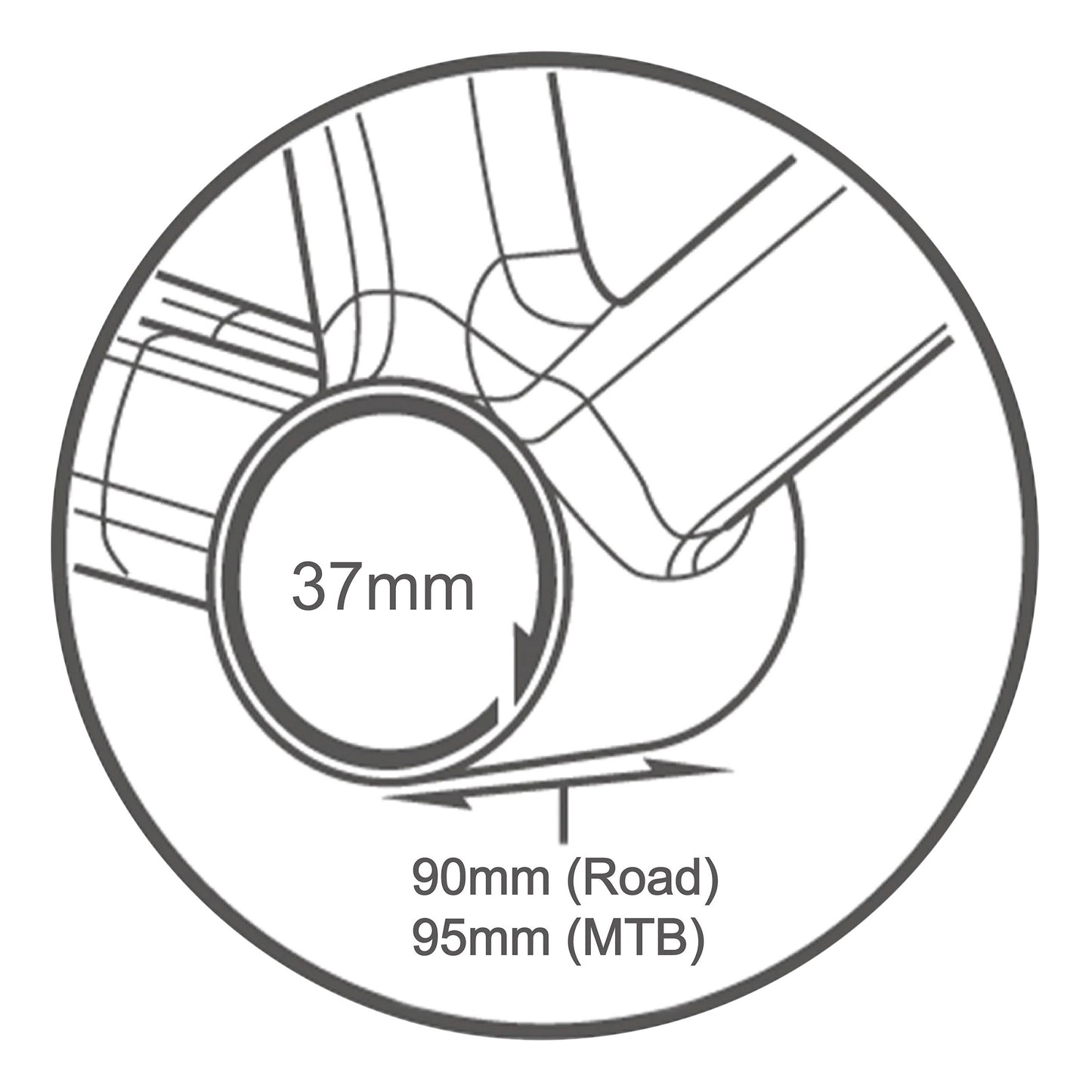 Integrated road bottom bracket press-fit Tripeak ceramic BB 90-95 mm diameter 37 for 24 mm axle (Shimano/Trek compatible)