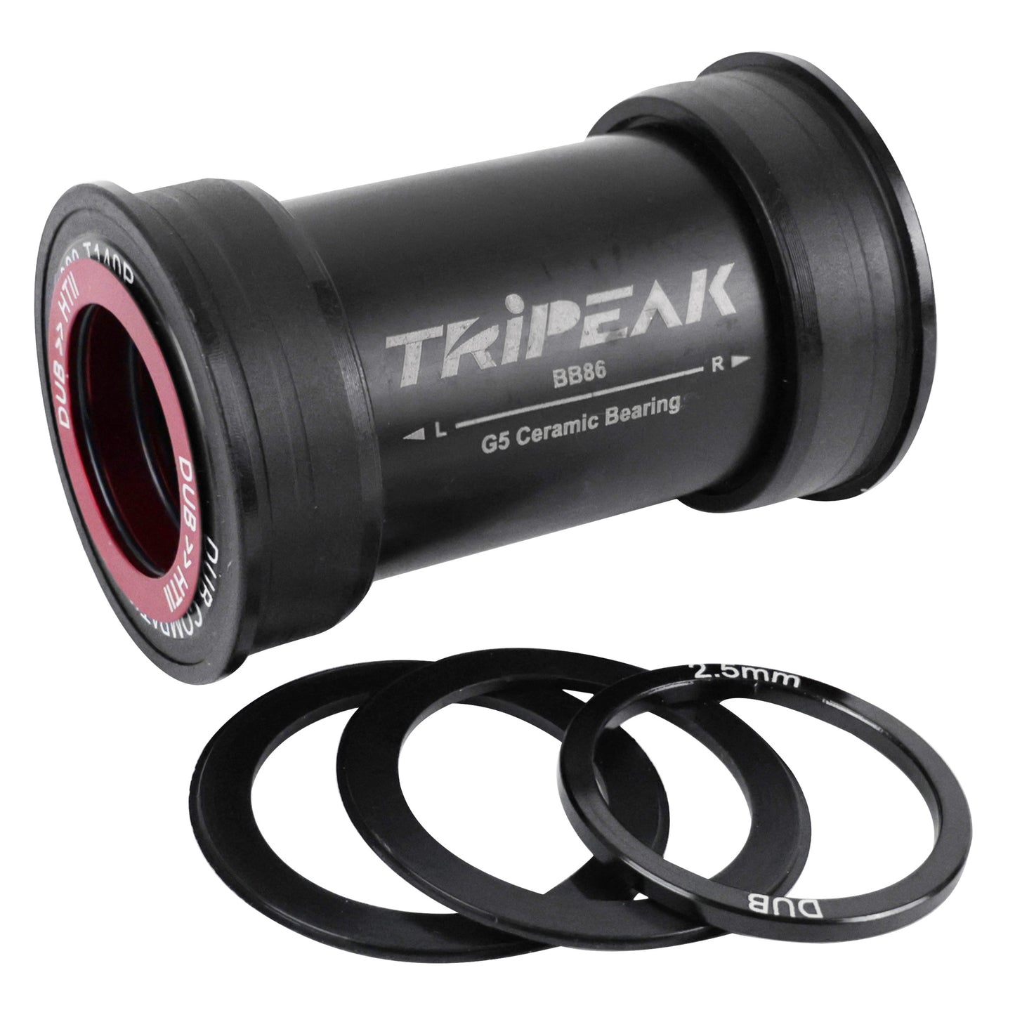 Integrated bottom bracket MTB-road press-fit 3-in-1 Tripeak ceramic bottom bracket 86-92 mm diameter 41 mm for 24 mm/28.99 mm/30 mm axle (Shimano/Sram dub/rotor compatible)