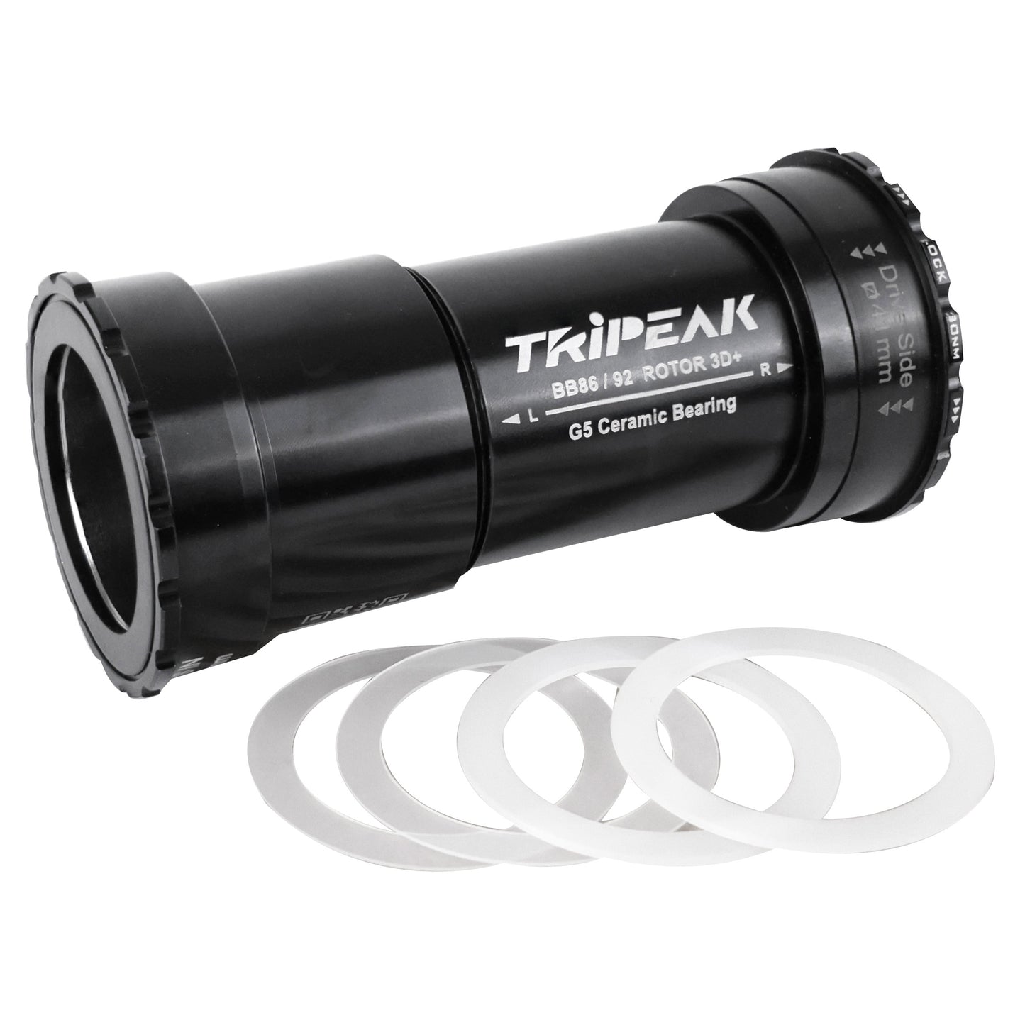 Integrated bottom bracket MTB-road press-fit-twistfit Tripeak ceramic bottom bracket 86-92 mm diameter 41 mm for 30 mm axle (Rotor compatible)