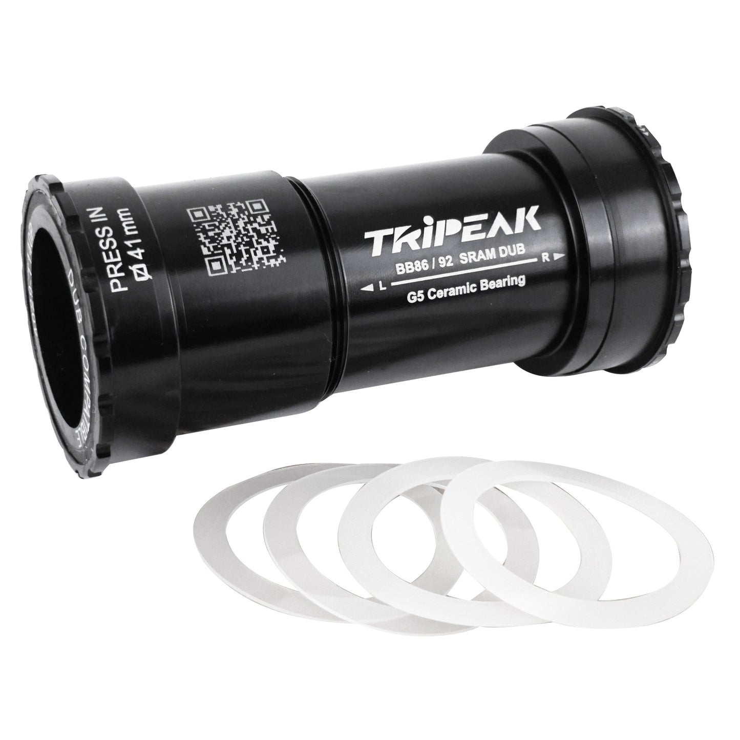 Integrated bottom bracket MTB-road, press-fit-twistfit Tripeak ceramic, for 86-92 mm shell width, 41 mm diameter, for 29 mm spindle (Sram DUB compatible)