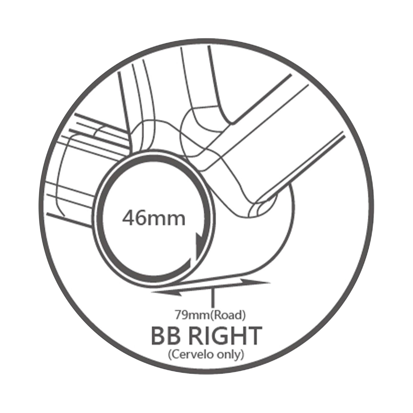 Bottom bracket for road bikes, press-fit-twistfit 3-in-1 Tripeak ceramic, shell 79 mm, diameter 46 mm, for 24 mm/28.99 mm/30 mm spindles (compatible with Shimano/Sram DUB/Rotor, Cervélo)