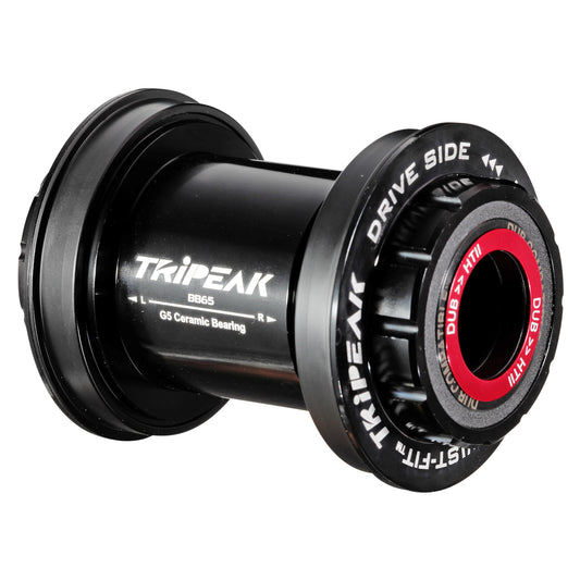 Integrated bottom bracket housing for press-fit road bikes 3-in-1 Tripeak ceramic bottom bracket 63 mm diameter 65 mm for 24 mm/28.99 mm/30 mm axle (compatible with Shimano/Sram DUB/Rotor 3D+)