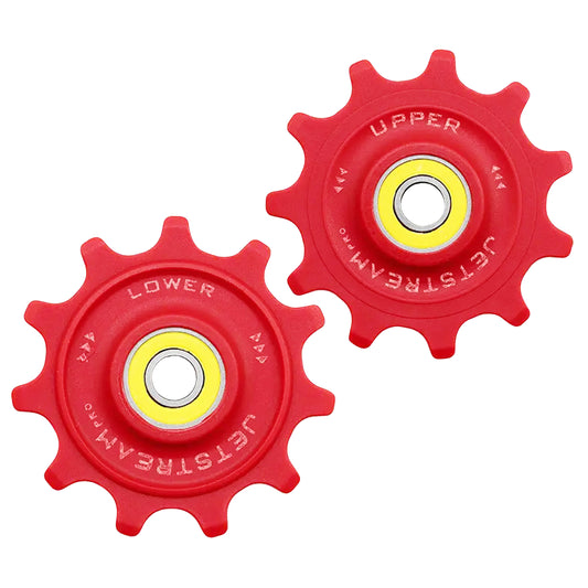 Tripeak 11-11 tooth ceramic 12v. derailleur pulley for road bikes. Shimano Dura-Ace R9200 - Ultegra R8100 - 105 R7100 red