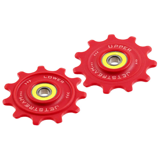 Tripeak 11-11 tooth ceramic 12v. derailleur pulley for road bikes. Shimano Dura-Ace R9200 - Ultegra R8100 - 105 R7100 red