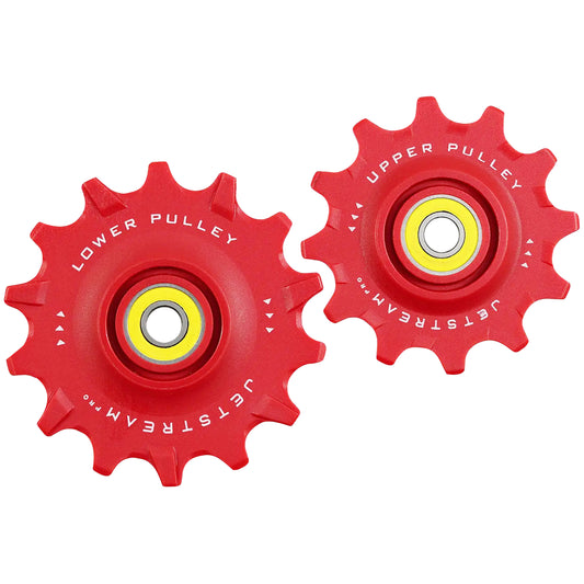 Tripeak road derailleur pulley 12-14 teeth ceramic 12s. Shimano Dura-Ace R9200 - Ultegra R8100 - 105 R7100 Red