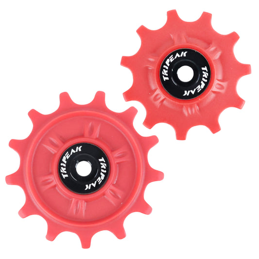 Tripeak 11-13 tooth ceramic 11-speed gravel/MTB derailleur pulley. Shimano GRX-XT GRX810 - 815 - XTM8000 red