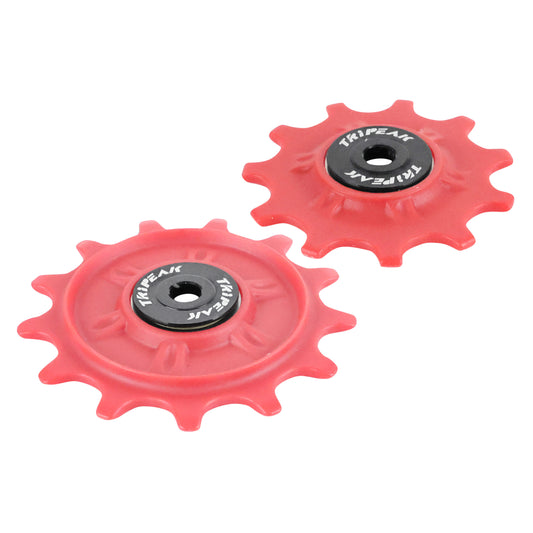 Tripeak 11-13 tooth ceramic 11-speed gravel/MTB derailleur pulley. Shimano GRX-XT GRX810 - 815 - XTM8000 red