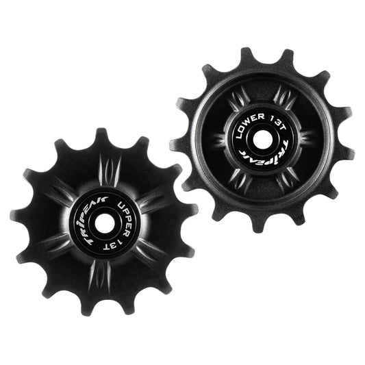 Tripeak 13-13 tooth ceramic 11-speed derailleur pulley for gravel/MTB. Shimano GRX-XT GRX 812 - 817 - XTM8000 black.