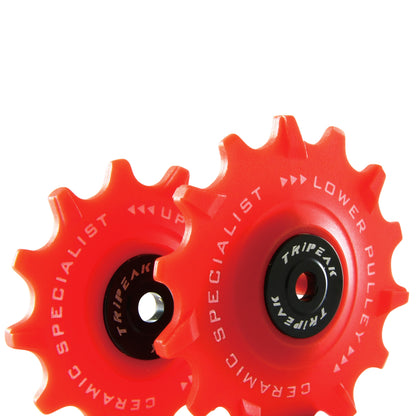 Tripeak 12-14 tooth ceramic 12sp. SRAM AXS red road derailleur pulley