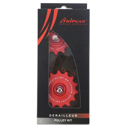Tripeak 12-14 tooth ceramic 12sp. SRAM AXS red road derailleur pulley