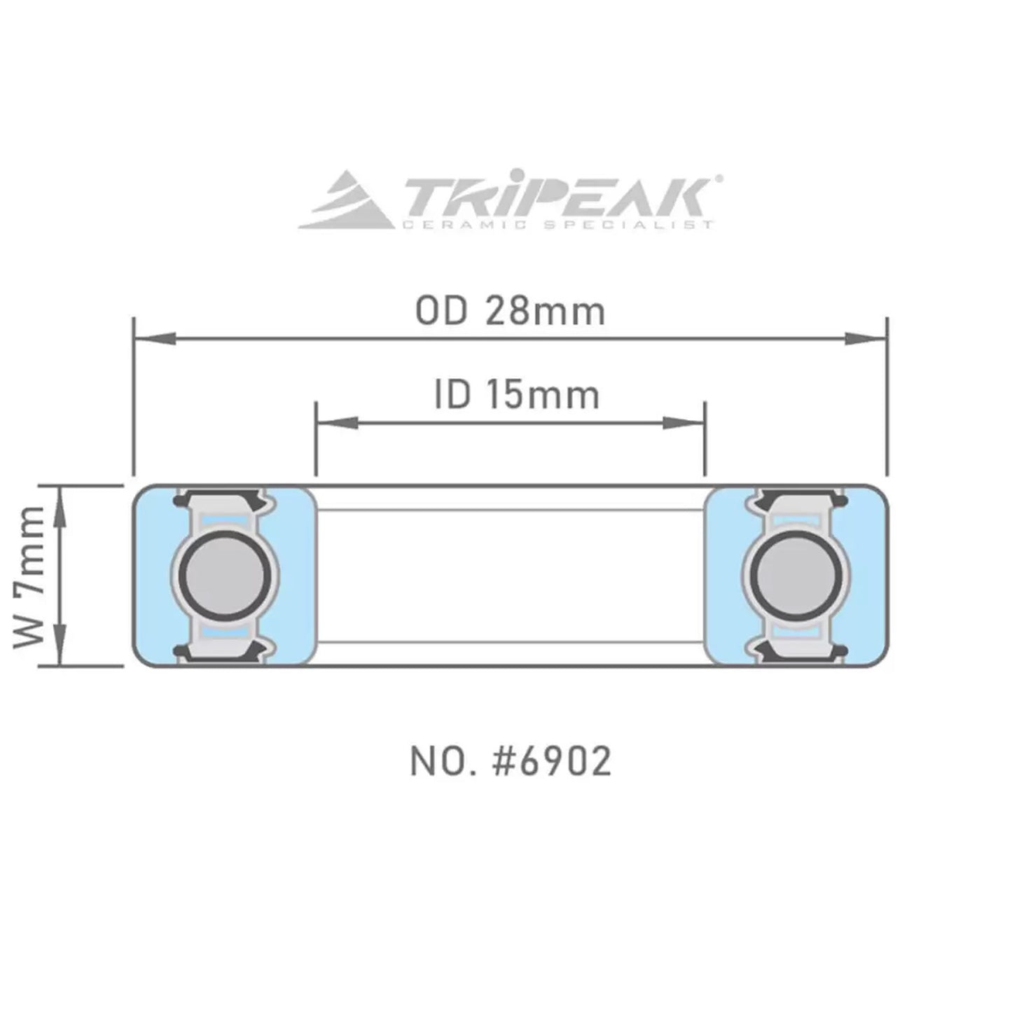 Roulement Tripeak céramique hybride 28x15x7 6902
