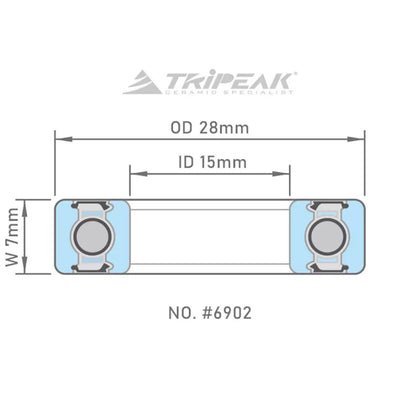 Roulement Tripeak céramique hybride 28x15x7 6902
