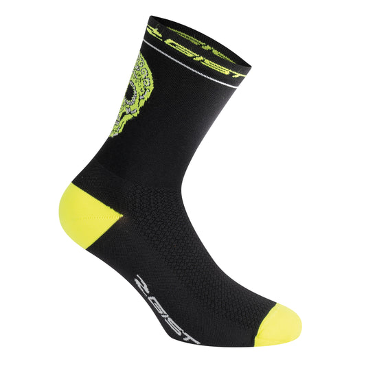 Chaussettes Socquettes Été Gist Crâne Noir Jaune Fluo Hauteur 18 cm
