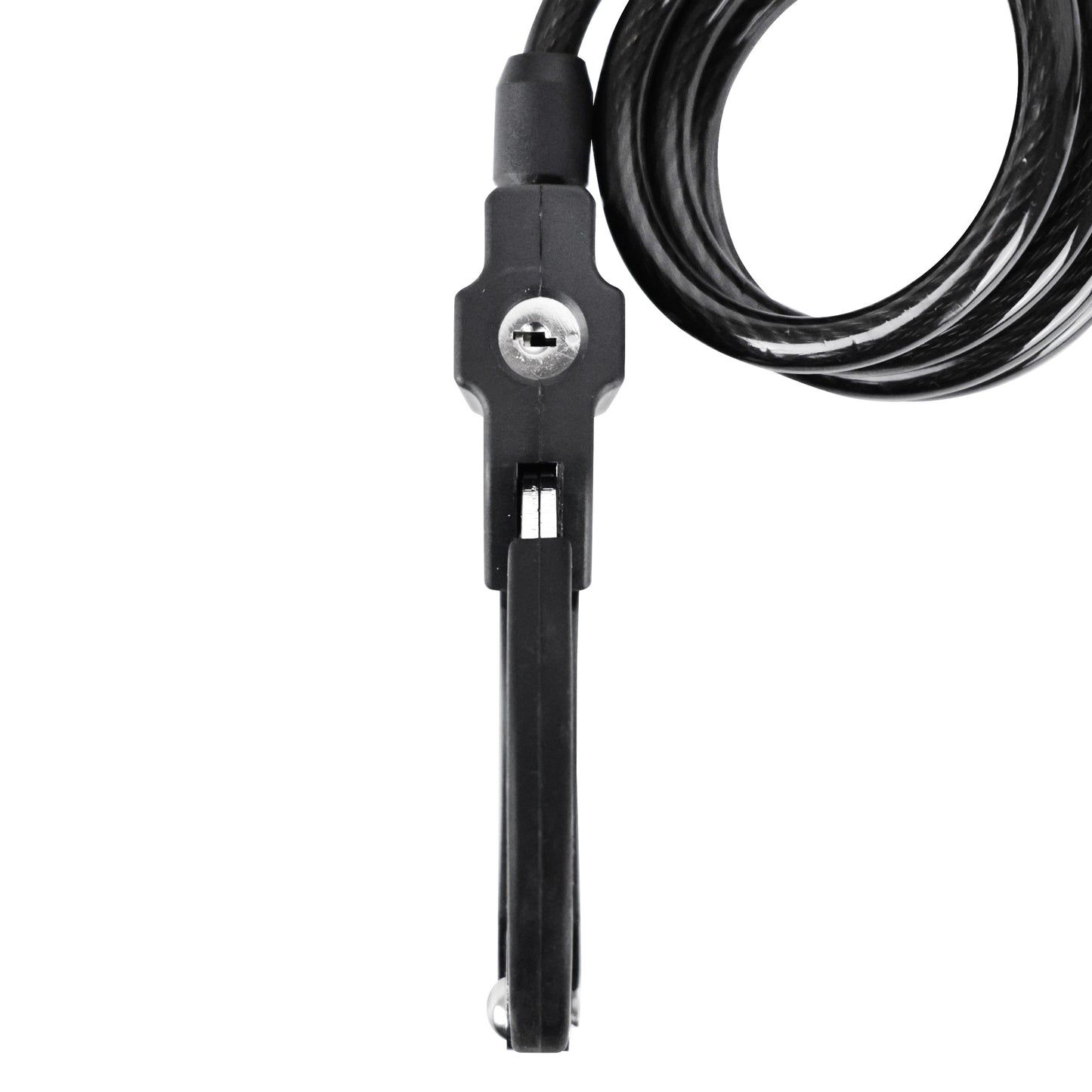 Antivol vélo - trottinette câble à bouclé avec menotte diam 8 mm l1m - livré avec 2 clés -niveau sécurité 6