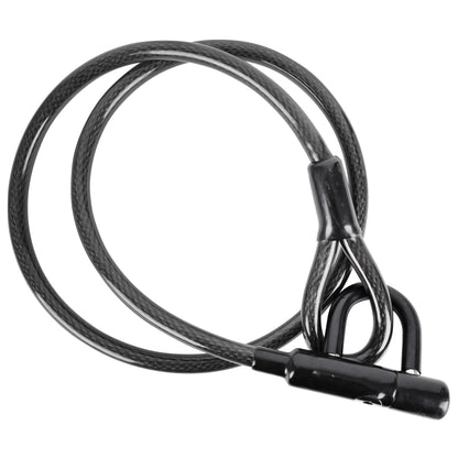 Antivol vélo - trottinette câble-u à clé diam 15 mm l 1,50 m noir livré avec 2 clés - niveau sécurité 7