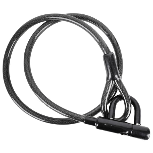 Antivol vélo - trottinette câble-u à clé diam 15 mm l 1,50 m noir livré avec 2 clés - niveau sécurité 7
