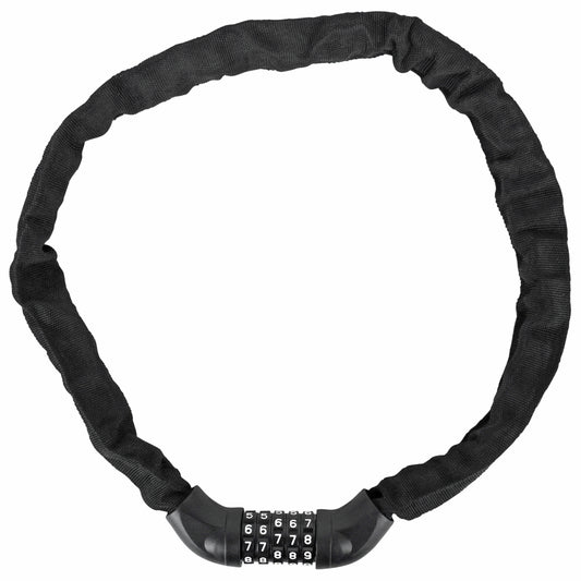 Antivol vélo - trottinette chaîne à code acier longueur 85 cm noir - niveau sécurité 8