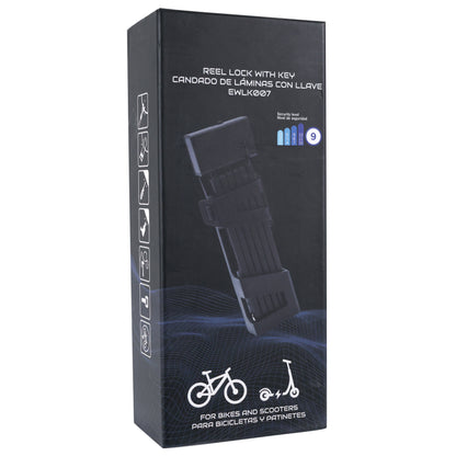Folding bike-scooter lock - 95 cm long - black - security level 9 -