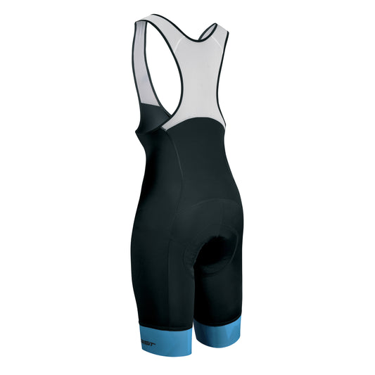 Gist Climber short bib shorts with 3-density chamois, black with blue edges (5114)