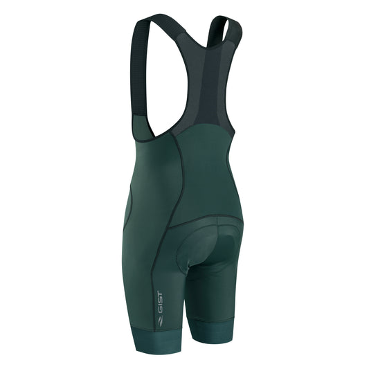 Gist Free Ride Discover short bib shorts with ergonomic HD chamois, green with black trim (5125)