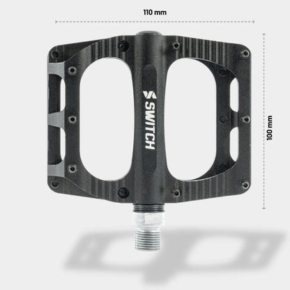 Pédale VTT BMX Switch XL Freeride alu CNC noir 9/16