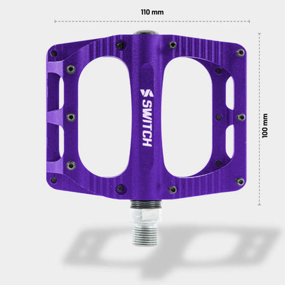Pédale VTT BMX Switch XL Freeride alu CNC violet 9/16