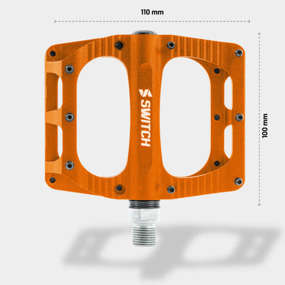 Pédale VTT BMX Switch XL Freeride alu CNC orange 9/16