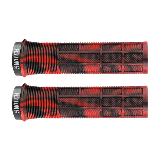 City MTB Switch Supergrip lock-on grips smoked red