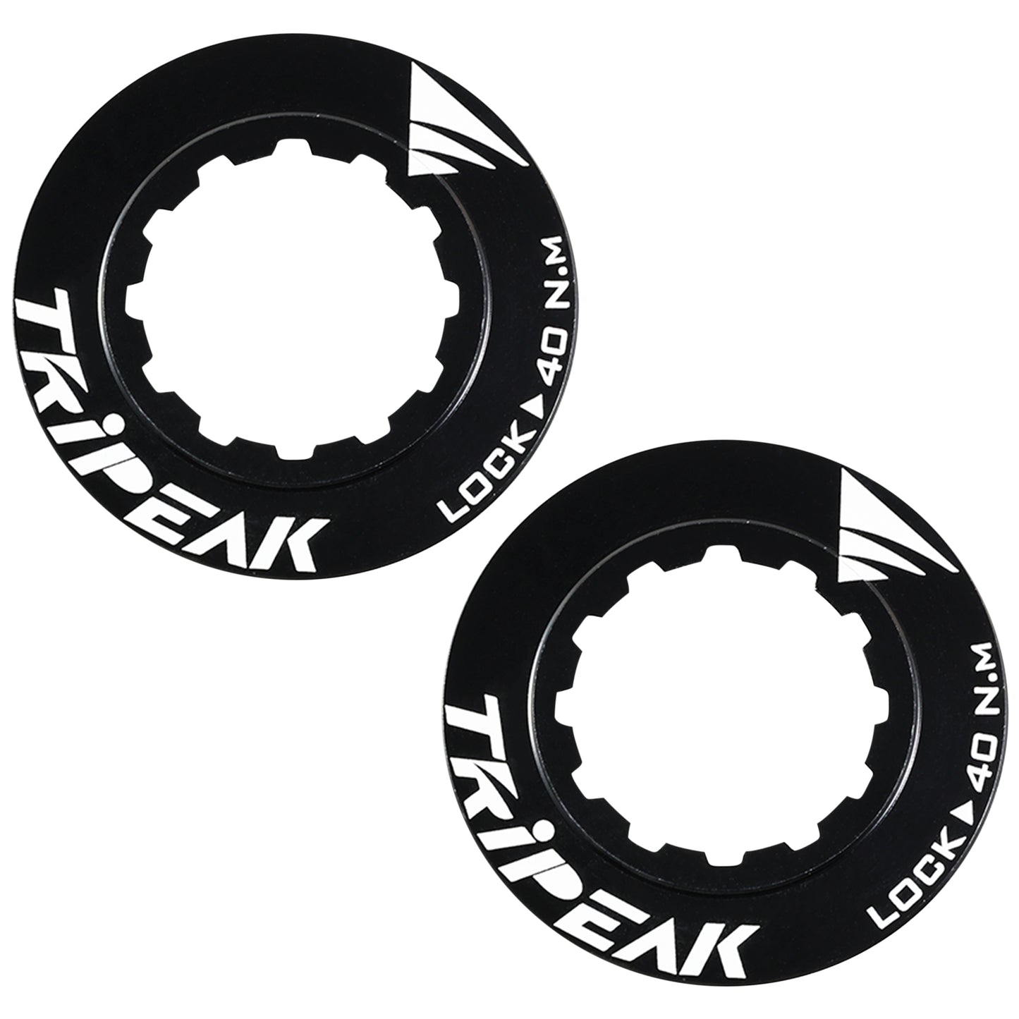 Tripeak ultralight aluminum Centerlock brake disc lockring 7g black - internal tightening (sold in pairs)