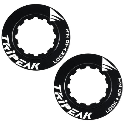 Tripeak ultralight aluminum Centerlock brake disc lockring 7g black - internal tightening (sold in pairs)