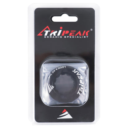 Tripeak ultralight aluminum Centerlock brake disc lockring 7g black - internal tightening (sold in pairs)
