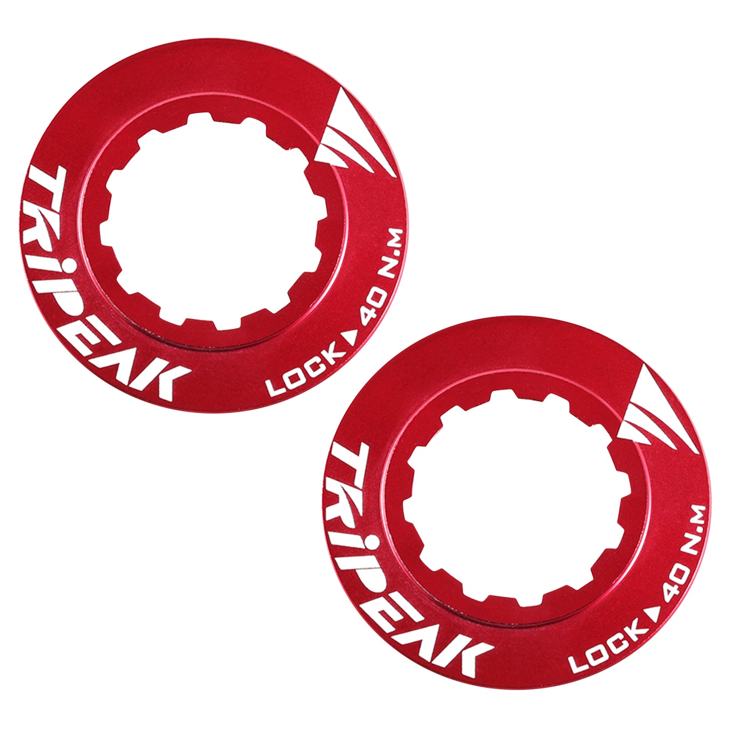 Tripeak Ultra-Light 7g Red Aluminum Centerlock Disc Brake Lockring - Internal Tightening (sold in pairs)