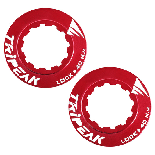 Tripeak Ultra-Light 7g Red Aluminum Centerlock Disc Brake Lockring - Internal Tightening (sold in pairs)