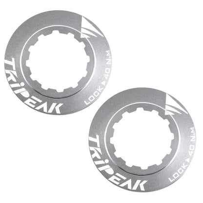 Tripeak ultra-light 7g silver Centerlock brake disc lockring - internal tightening (sold as a pair)
