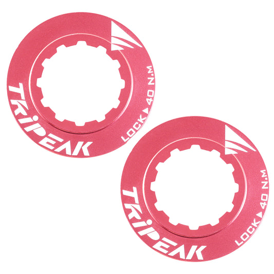 Tripeak ultra-light 7g pink aluminum Centerlock disc brake lockring - internal tightening (sold as a pair)