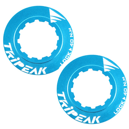 Tripeak ultra-lightweight 7g blue Centerlock brake rotor lockring - internal tightening (sold as a pair)