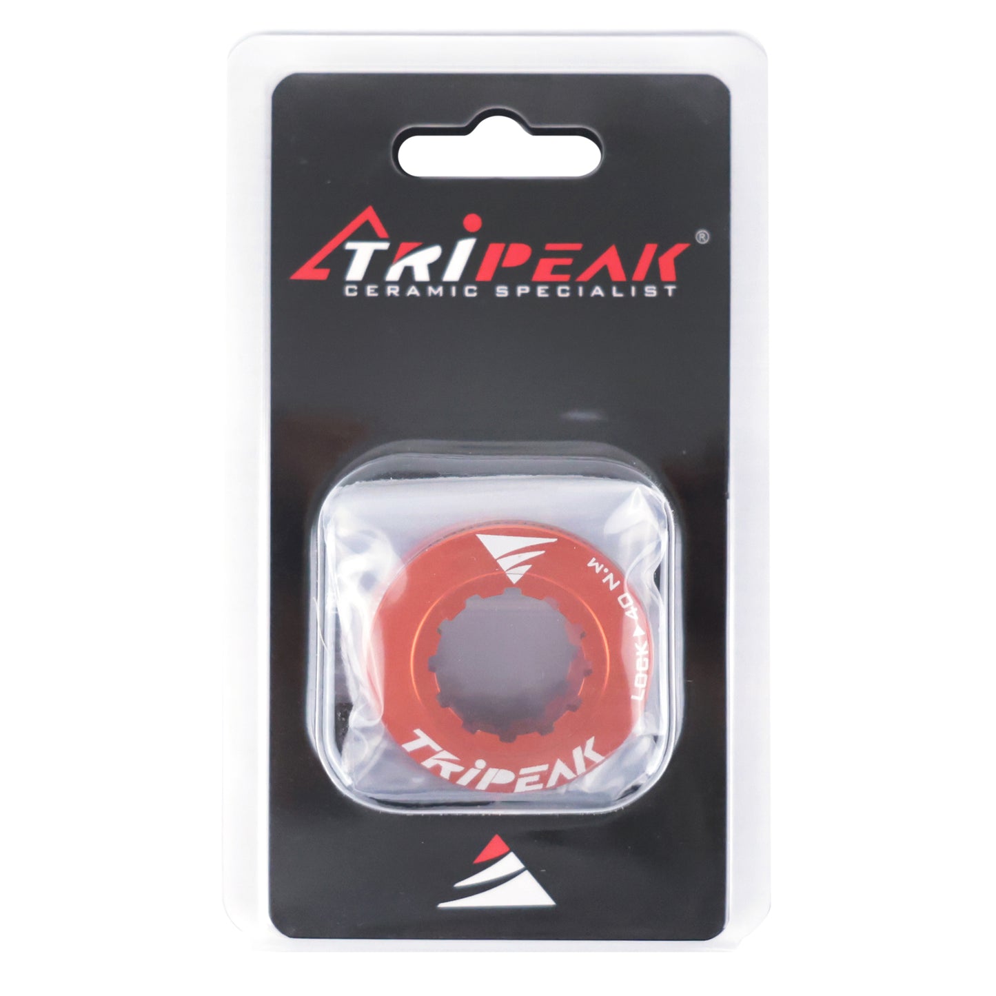 Tripeak ultra-light 7g orange Centerlock disc brake lockring - internal tightening (sold as a pair)