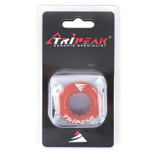 Tripeak ultra-light 7g orange Centerlock disc brake lockring - internal tightening (sold as a pair)
